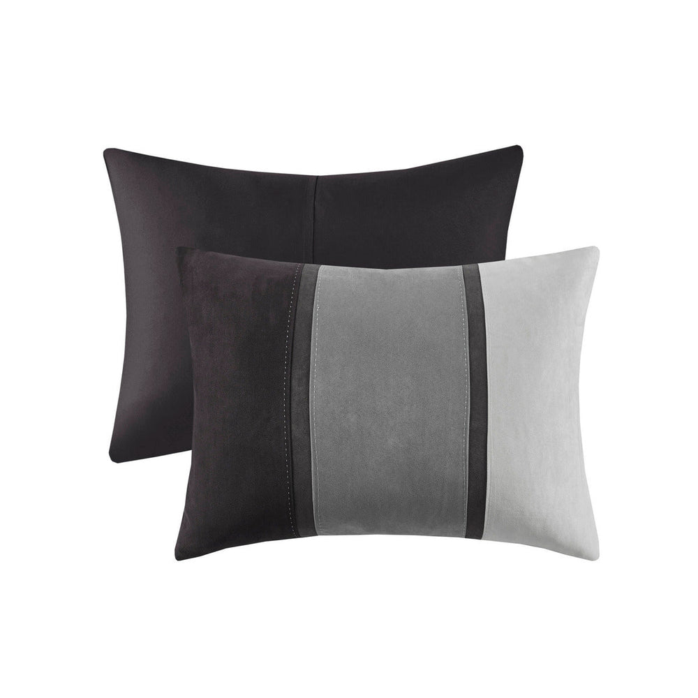 7 Piece Faux Suede Comforter Set Black Cal King Media 12