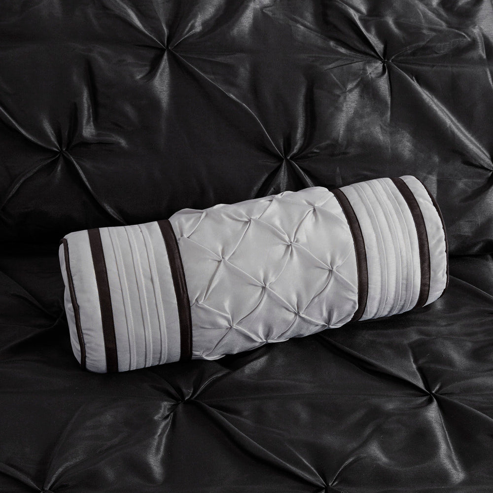 7 Piece Tufted Comforter Set Black Queen Media 13