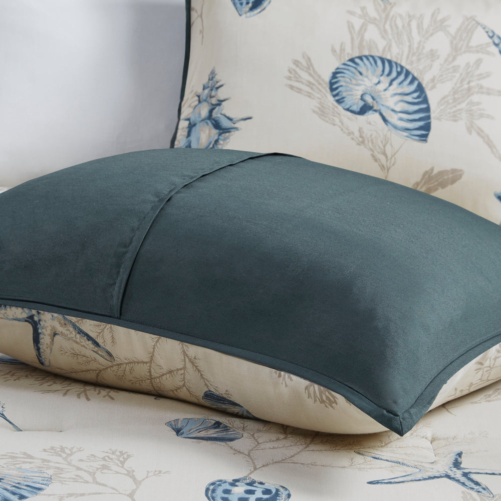 7 Piece Cotton Sateen Comforter Set Blue King Media 5