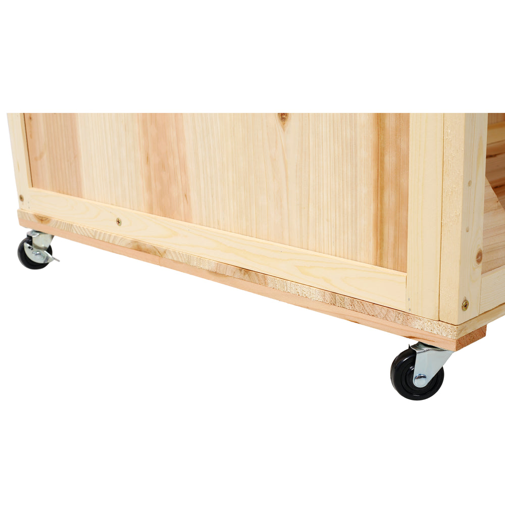 3-Tiers Raised Garden Bed with Trellis, 53' H Vertical Planter Box with Wheels & Back Storage Area, for Flowers, Vegetables, Herbs, Natural Media 10