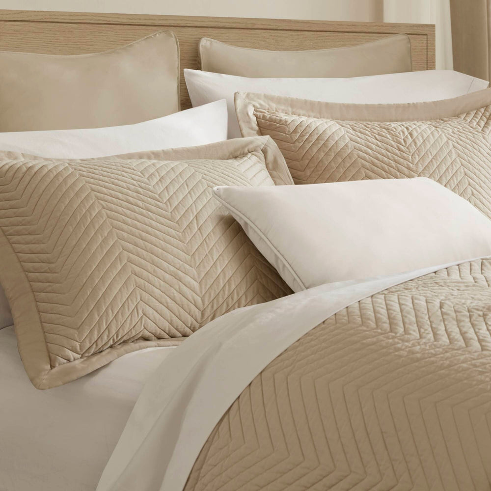 King 3 Piece Cotton Quilt Set Linen Media 9