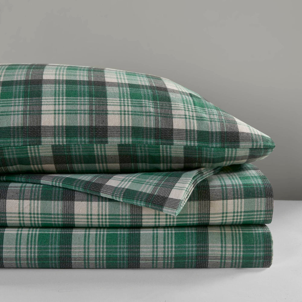 4 PCS Twin Sheet Set Green Plaid Media 19