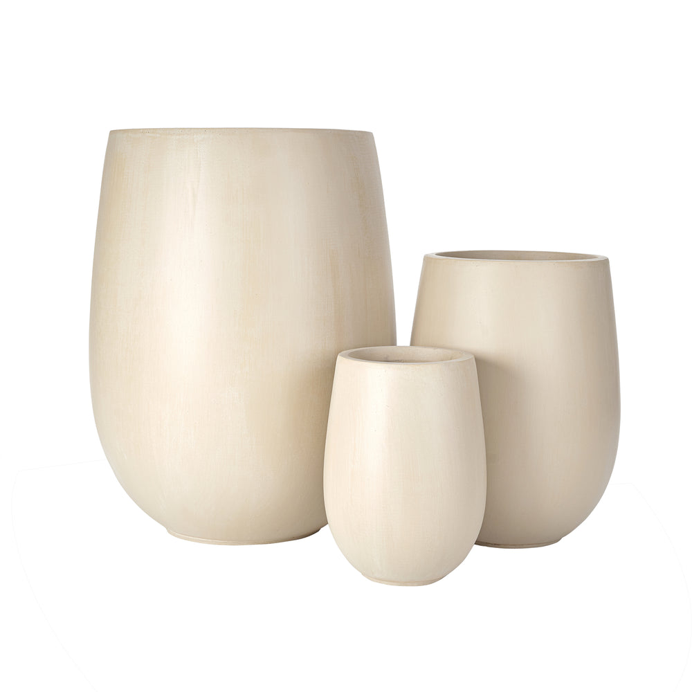 U_STYLE Lightweight Round MGO Outdoor Planter Set-3 Sizes (15.6''/10.74''/7.3''),Large Outdoor Indoor Flower Pots with Drainage Hole,Perfect for Lawn, Patio, Poolside & Indoor Decor Media 11