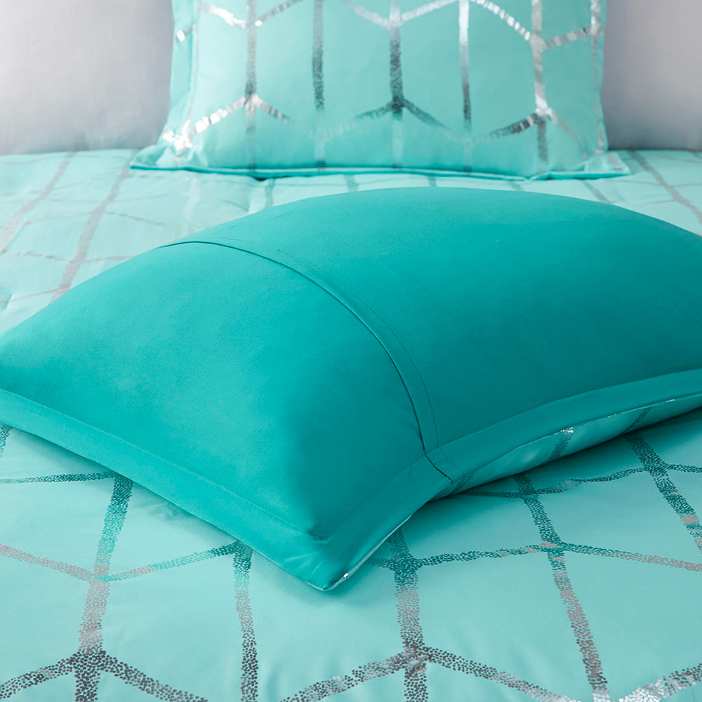 King/Cal King Metallic Printed Comforter Set Media 7