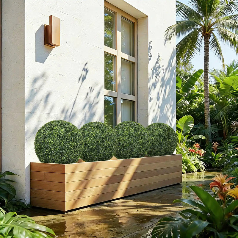 22.4IN Topiary Balls Artificial Outdoor Faux Boxwood Plants Large Green Decorative Spheres for Garden Front Porch Patio Planter Decoration, 2pcs/set