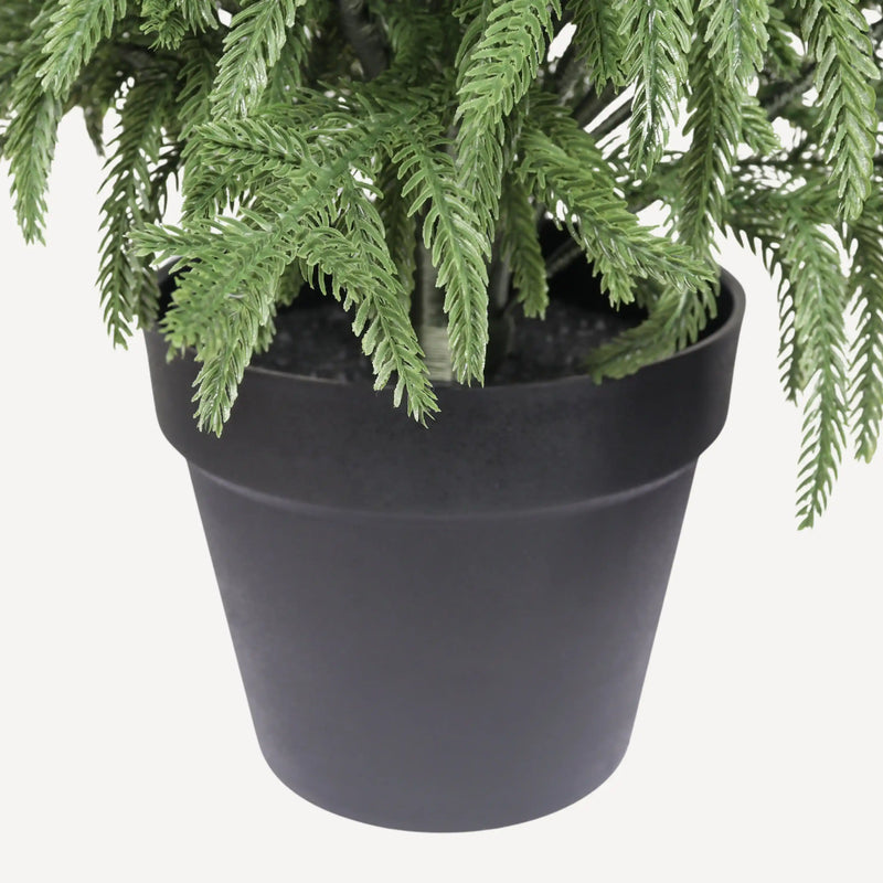 5' Artificial Real Touch Pine Tree in Black Plastic Pot, 2pc/set