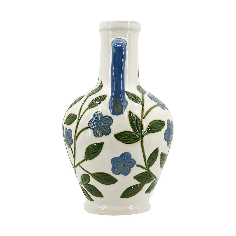 Floral Amphora Ceramic Vase
