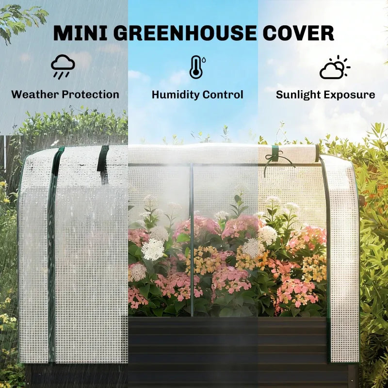 Outdoor Plant Boxs,Raised Garden Bed,Spacious Flower Boxs Media 9