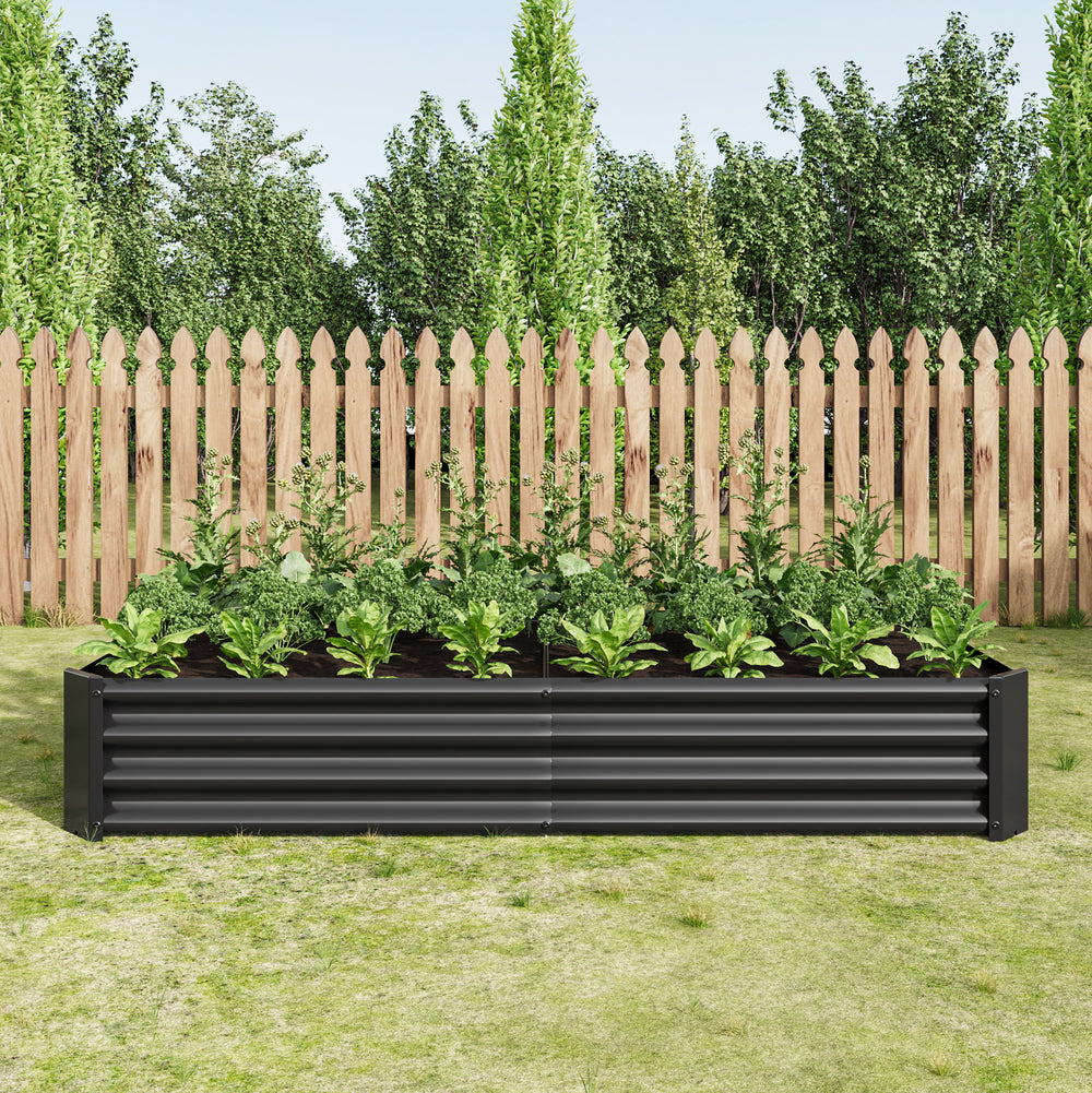 Raised Garden Bed Outdoor, 6×3×1ft , Metal Raised  Rectangle Planter Beds for Plants, Vegetables, and Flowers - Black Media 1