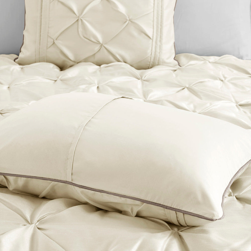 7 Piece Tufted Comforter Set Ivory Full Media 12