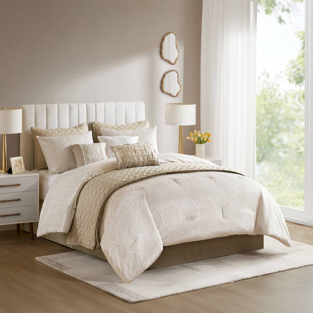 10- Piece King Jacquard Comforter Set Media 1