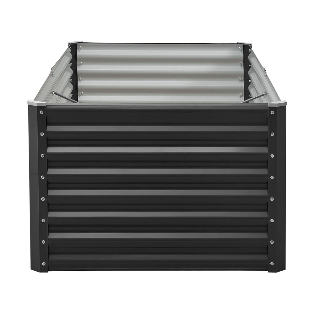 Metal Raised Garden Bed, 6 x 3 x 1.4 ft Outdoor Galvanized Planter Garden Box, Open Bottom Design, Large Planter Raised Bed for Growing Vegetables, Flowers, Herbs, and Succulents, Dark Gray Media 3