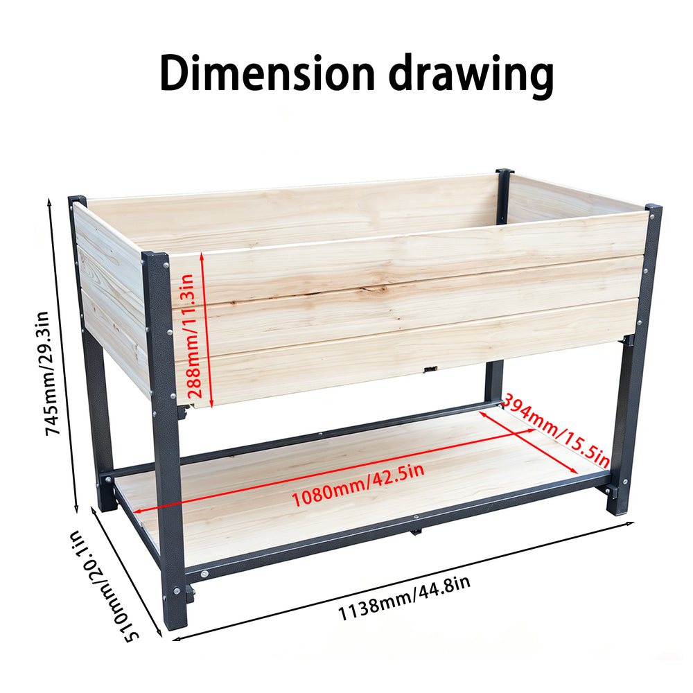 New style:     Solid Wood & Iron Frame Raised Garden Bed - Reversible & Replaceable Wood Panels, No Paint/Formaldehyde, DIY Planter Box for Vegetables, Fruits, Flowers Media 7