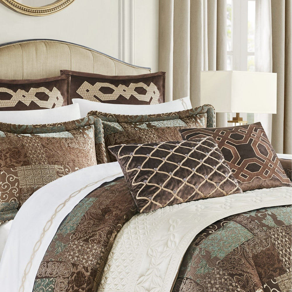 4 Piece Brown Comforter Set Brown Cal King Media 5