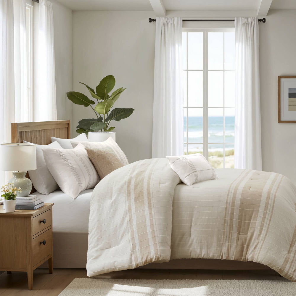 6-Piece Cal King Cotton Jacquard Oversized Comforter Set Media 13