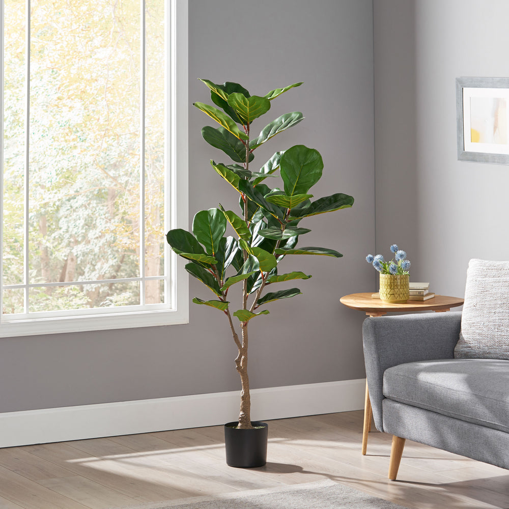 150CM ARTIFICIAL FIDDLE LEAF FIG TREE Media 1