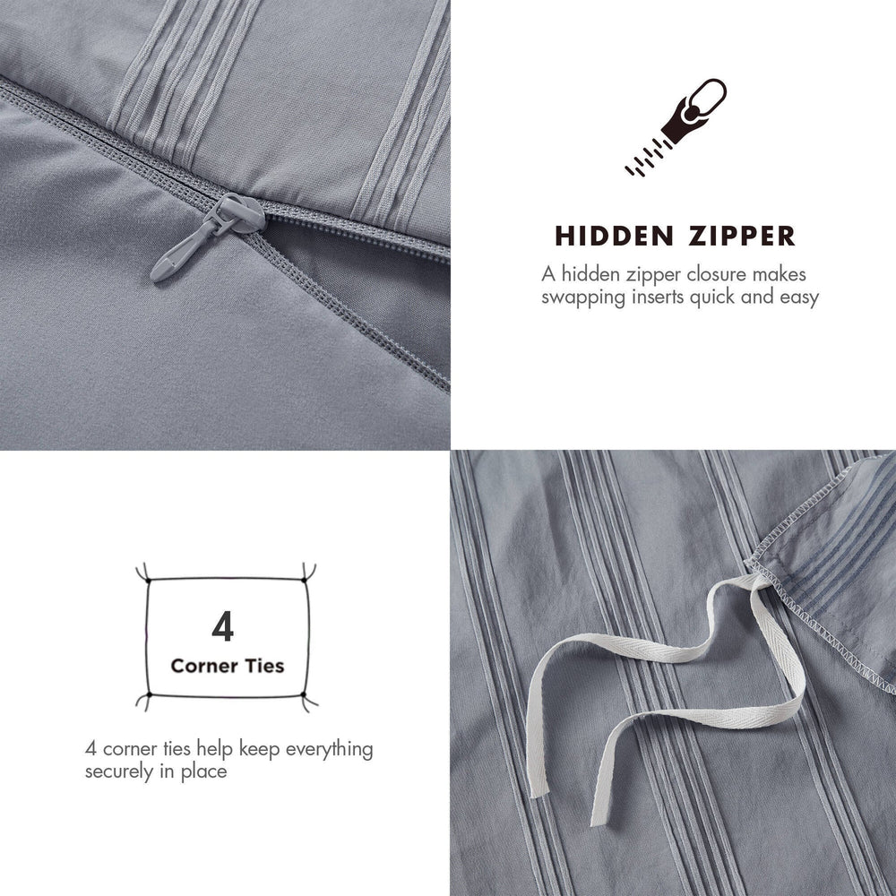 2-Piece Twin/Twin XL Woven Striped Duvet Set Media 4