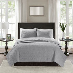 Reversible Quilt Set Grey King/Cal King Media 1