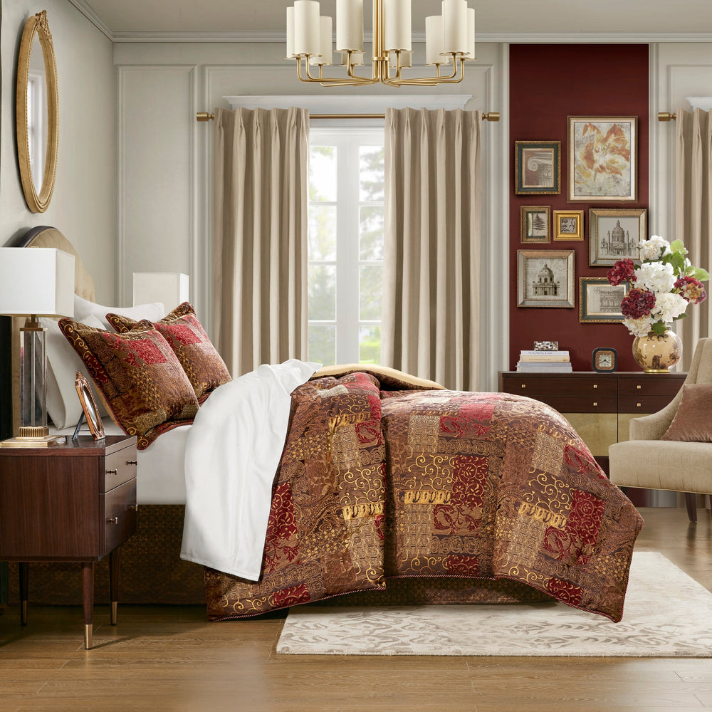 4 Piece Brown Comforter Set Brown King Media 2