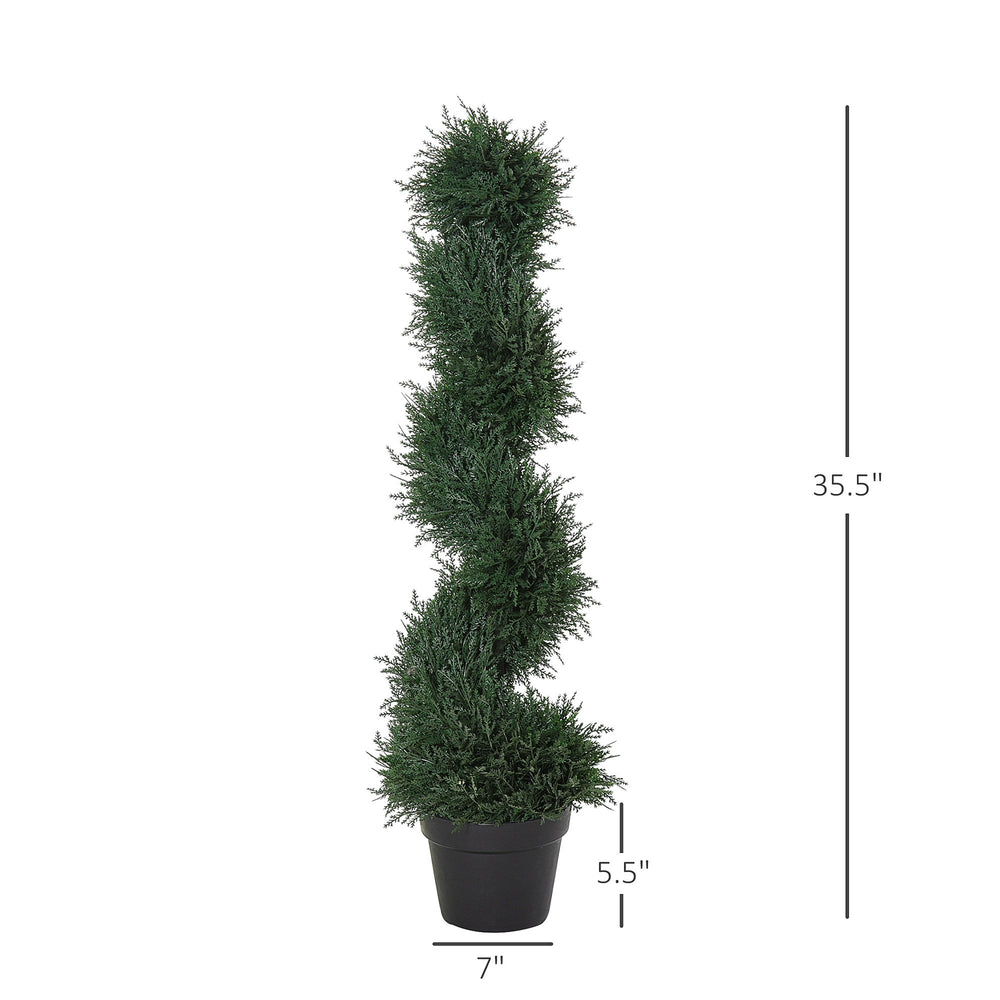 Artifical Cedar Tree Topiary Artificial Faux Cedar Tree Spiral Fake Plant Media 6