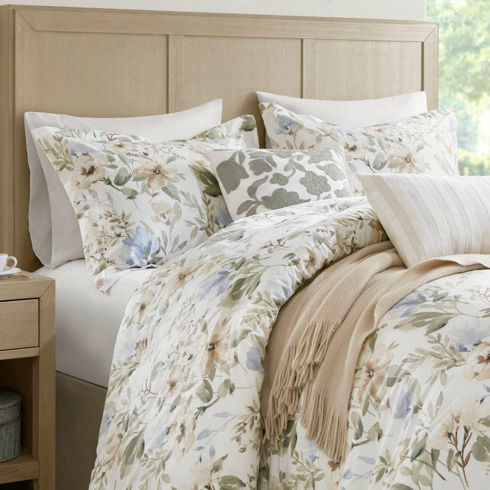 6PCS Cal King Cotton Sateen Print Oversized Comforter Set Media 18