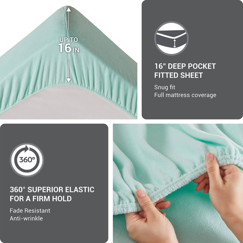 4 PCS Cal King Sheet Set Aqua Media 3