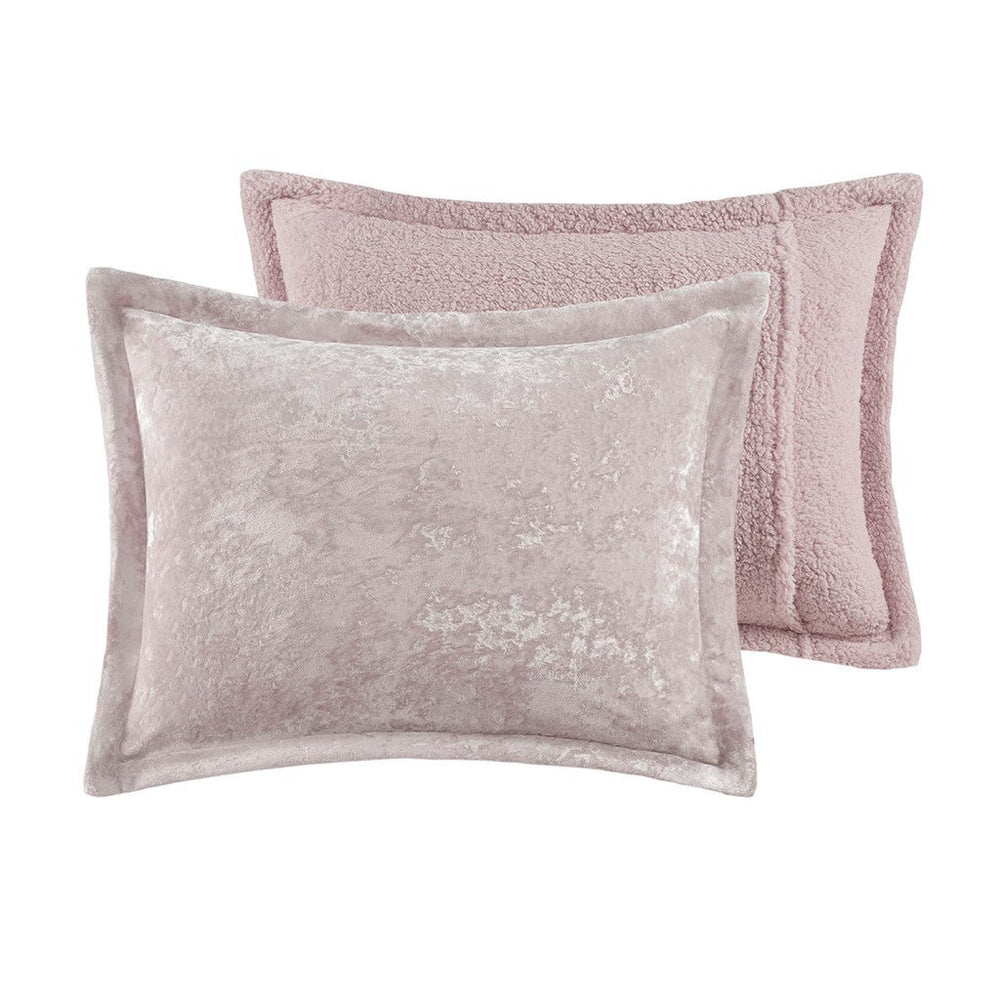 Twin/Twin XL Crushed Velvet Sherpa Reversible Comforter Set Media 11