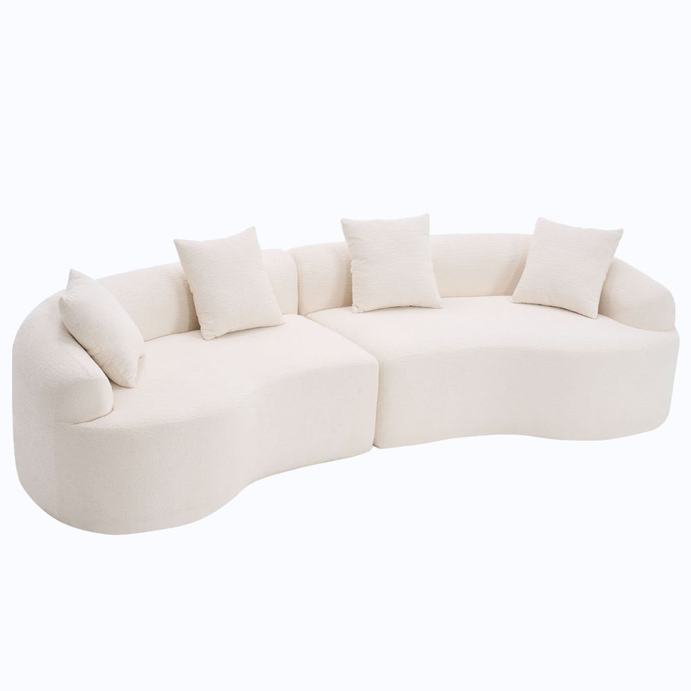 Foam & Spring Sofa Sectional White Living Room Design Furniture Collection Media 1