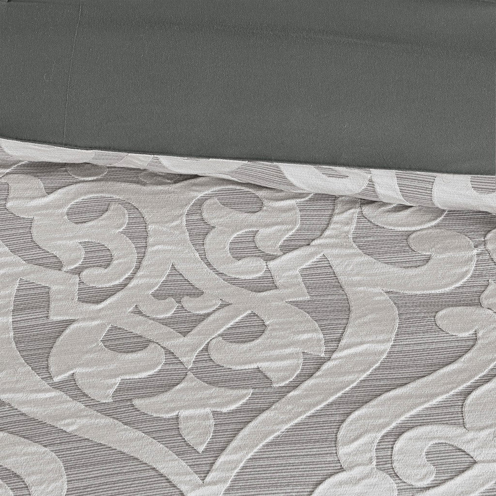 8 Piece Jacquard Comforter Set Silver/Silver King Media 6