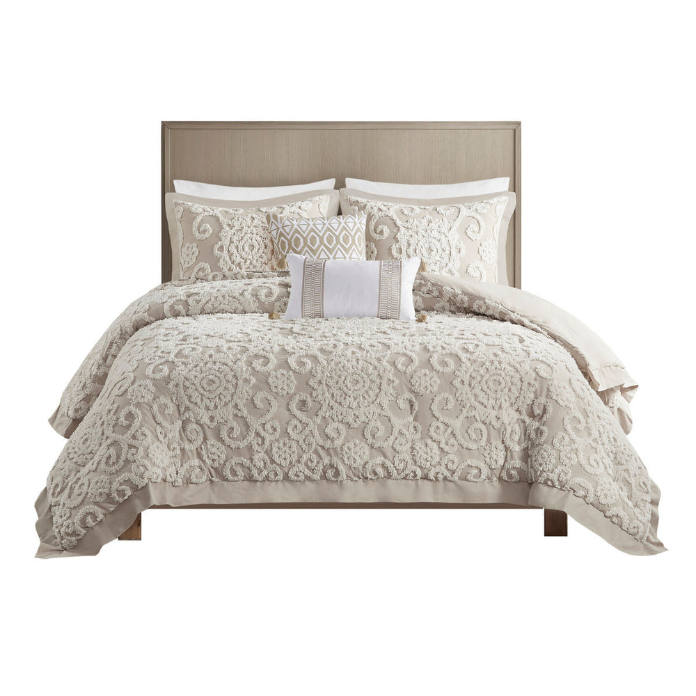 Cotton Comforter Mini Set Taupe King Media 7