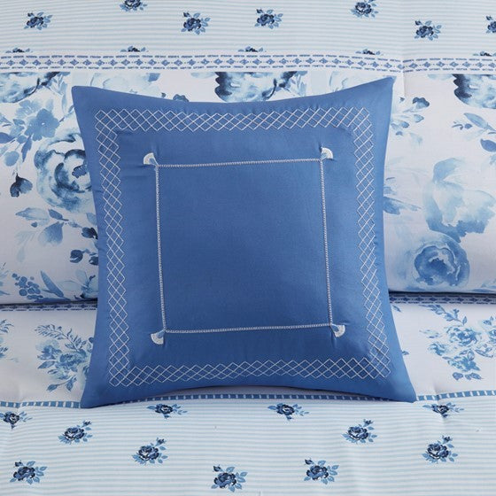 Twin/Twin XL Floral Striped Comforter Set Media 12