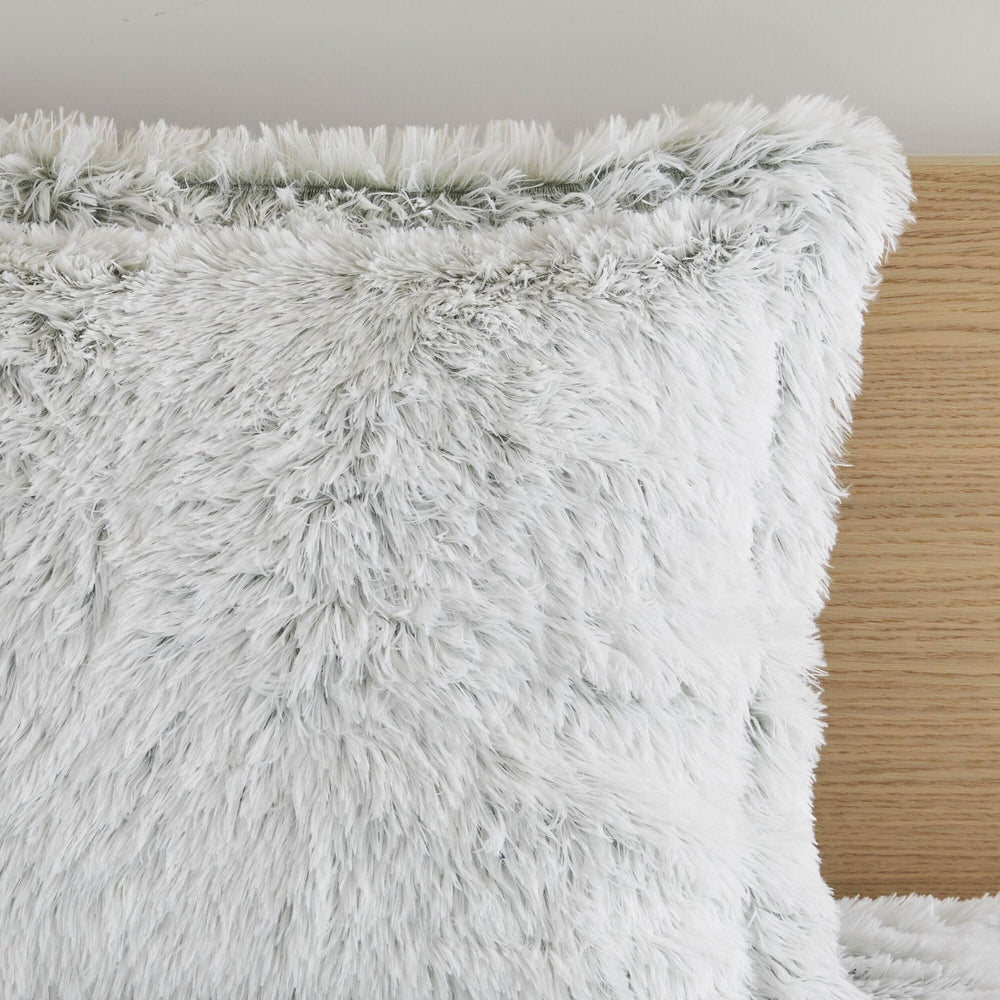Faux Fur Comforter Set Shaggy Twin XL Green & White Cozy Bedding For Home Decor Accent Media 11