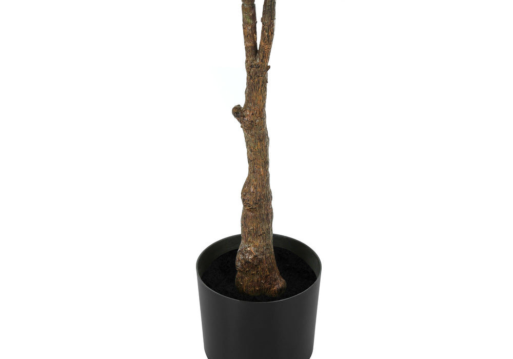 Artificial Plant, 52' Tall, Rubber Tree, Indoor, Faux, Fake, Floor, Greenery, Potted, Real Touch, Decorative, Green Leaves, Black Pot Media 5