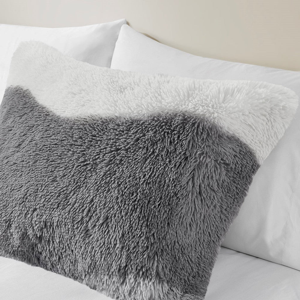 Twin/Twin XL Ombre Shaggy Faux Fur Comforter Set Media 12