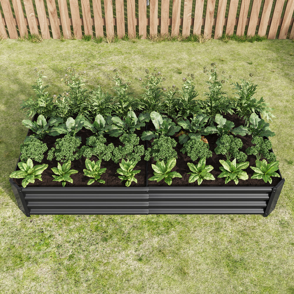 Raised Garden Bed Outdoor, 6×3×1ft , Metal Raised  Rectangle Planter Beds for Plants, Vegetables, and Flowers - Black Media 9