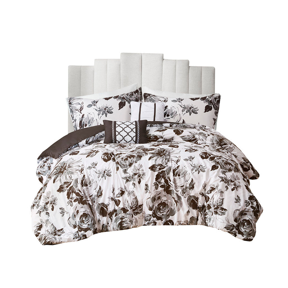 King/Cal King Floral Print Comforter Set Media 8