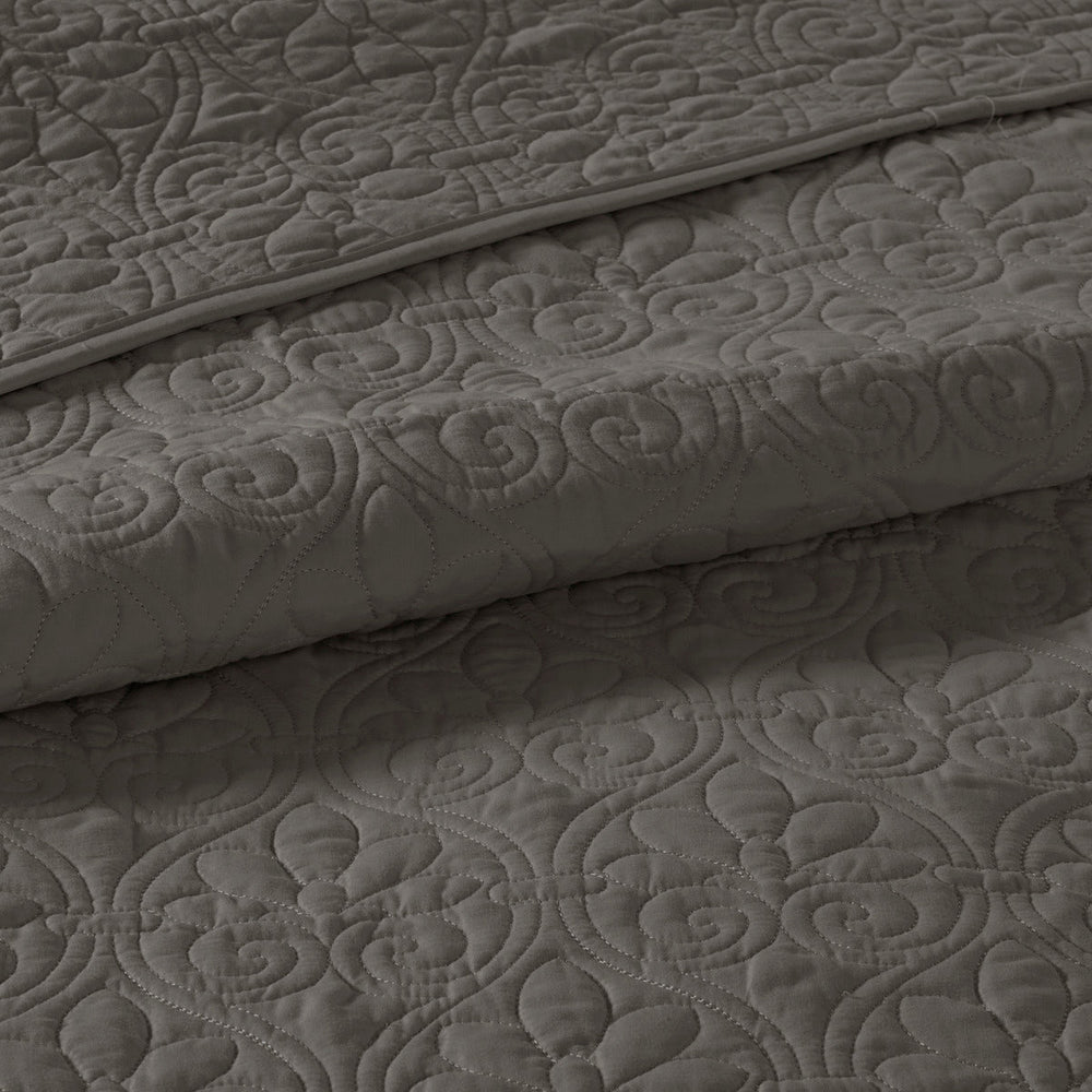 Reversible Bedspread Set Dark Grey King Media 2