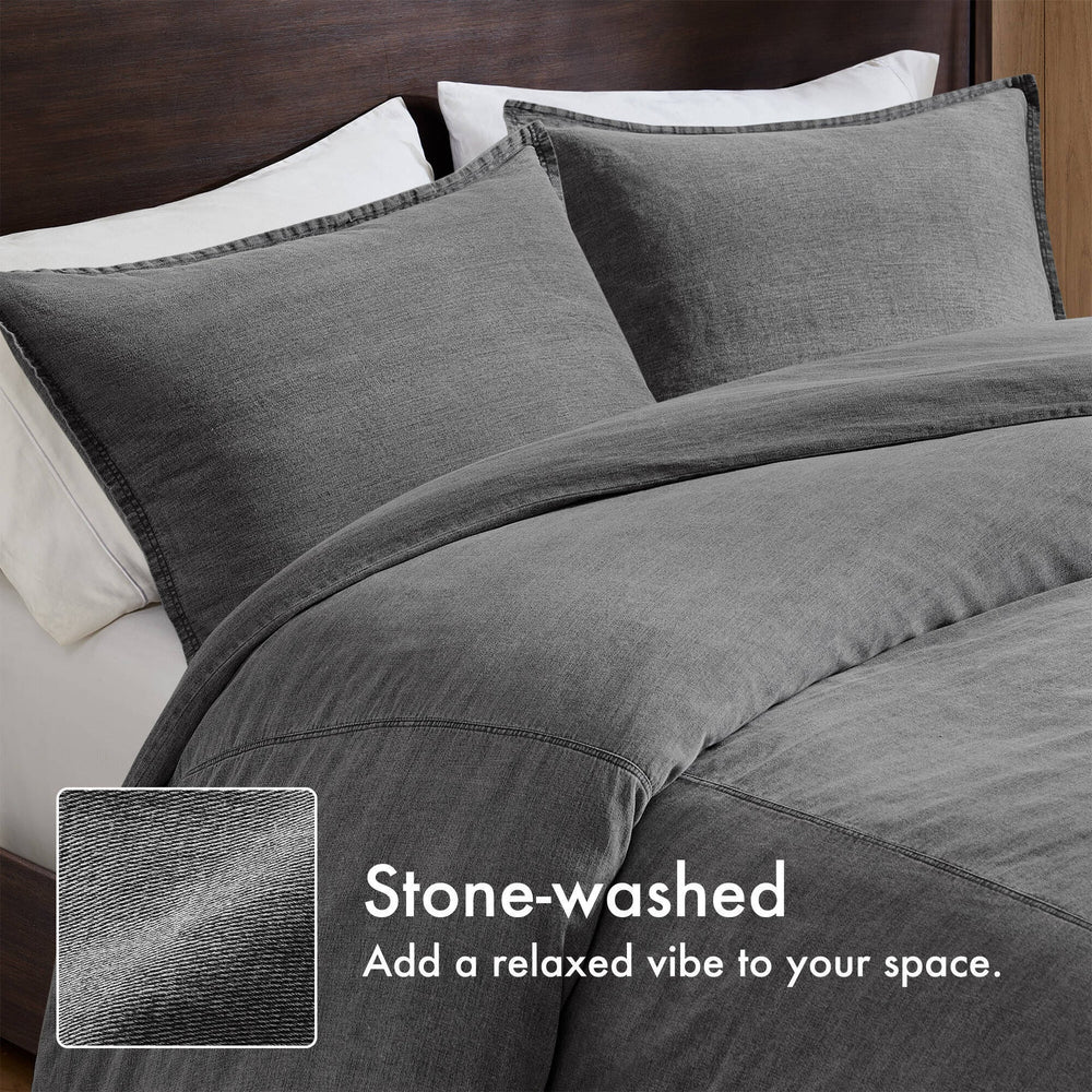 3PCS Full/Queen Twill Washed Duvet Set Media 3