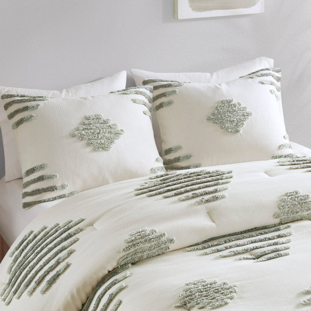 Full/Queen 3 Piece Cotton Blend Chenille Comforter Set Media 11