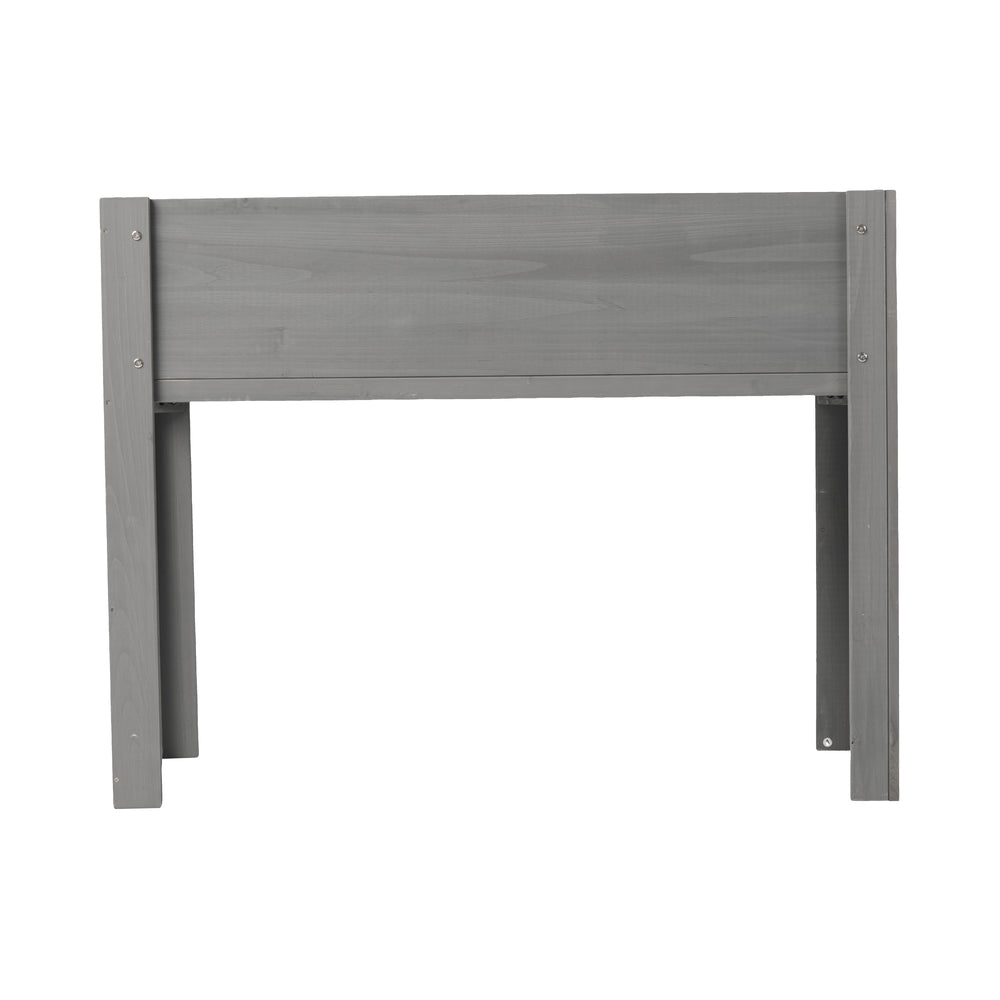 Elevated Wooden Garden Bed 40x20x31 inch with Legs for Outdoor Plants Flowers Fruits Vegetables Herbs in Grey Solid Wood Media 12