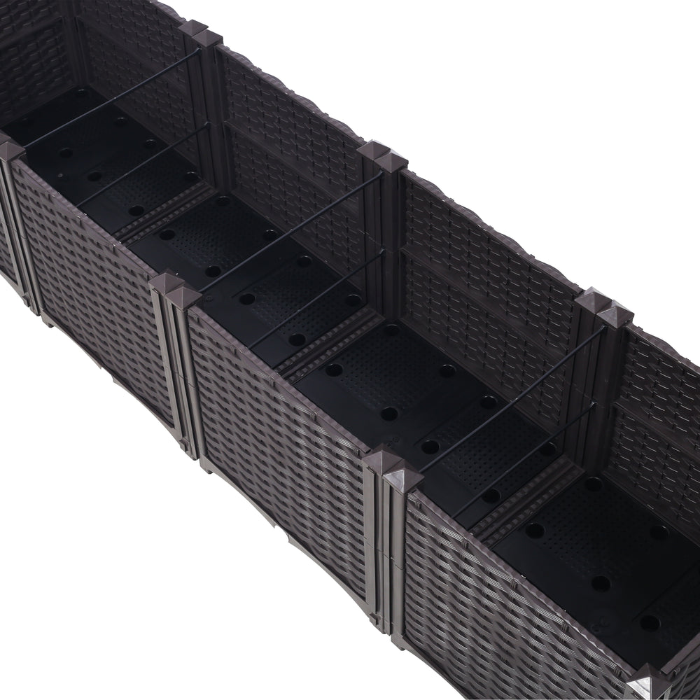 Deep Raised Garden Bed Plastic Planter Boxes for Vegetables Flowers Herbs and Succulents,Self-Watering Planter Box Raised Bed to Grow Flowers, Herbs & Vegetables, 63' L X 15.7' D X 14.7' H Media 9