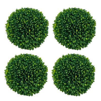 S/4 D6' Faux Boxwood Ball Bowl Filler, Green Media 1
