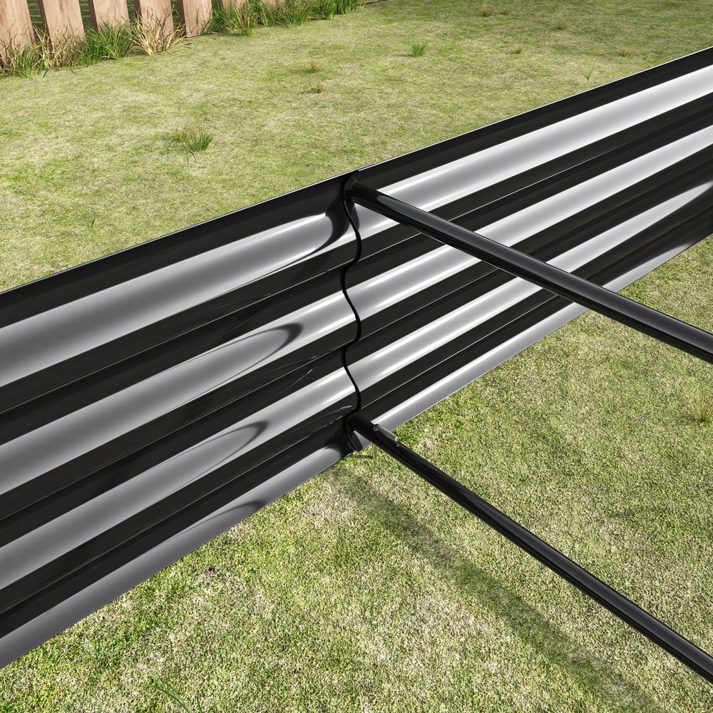 Raised Garden Bed Kit - Metal Raised Bed Garden 7.6x3.7x0.98ft for Flower Planters, Vegetables Herb Black Media 4