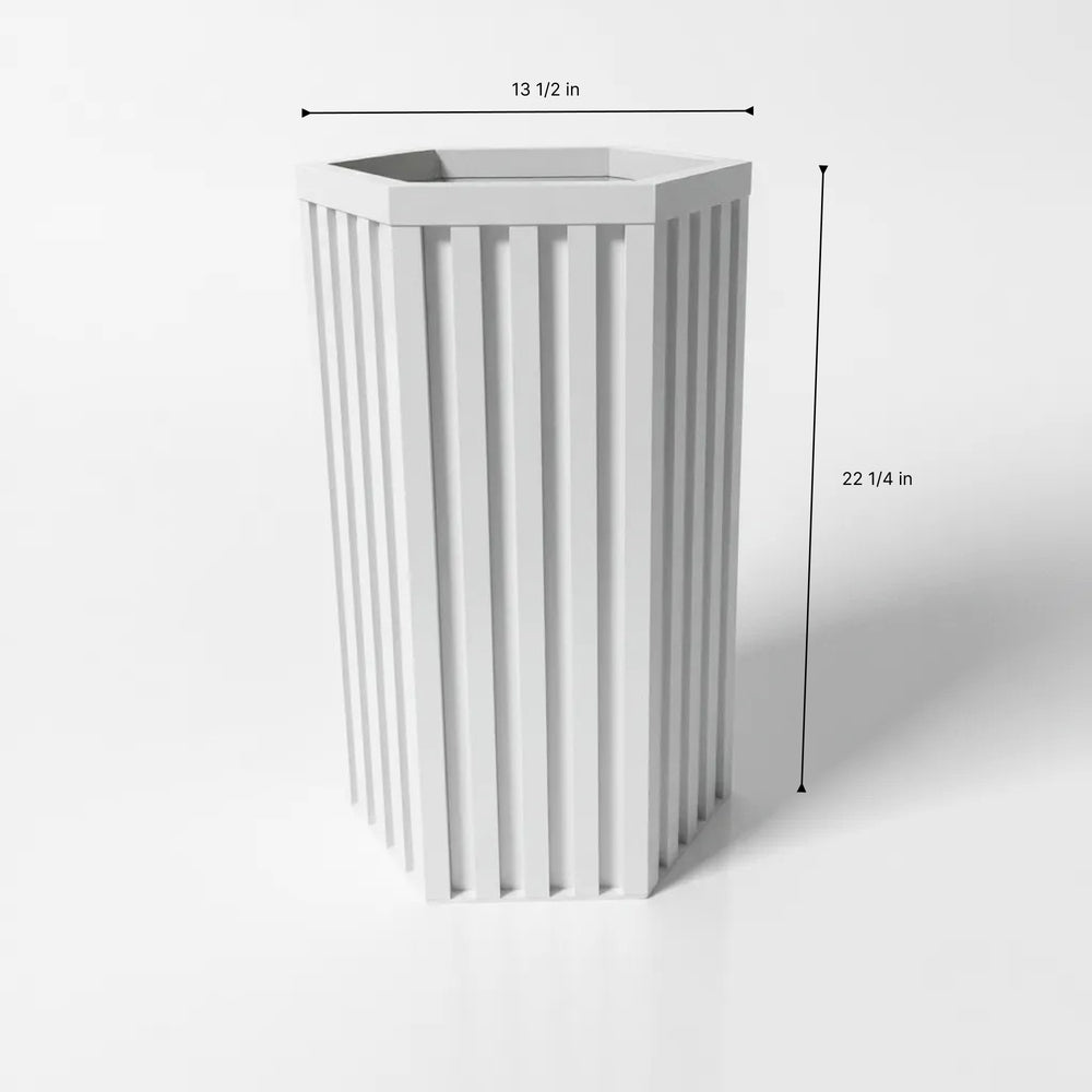 Hexagon Column Planter MD - White Media 6
