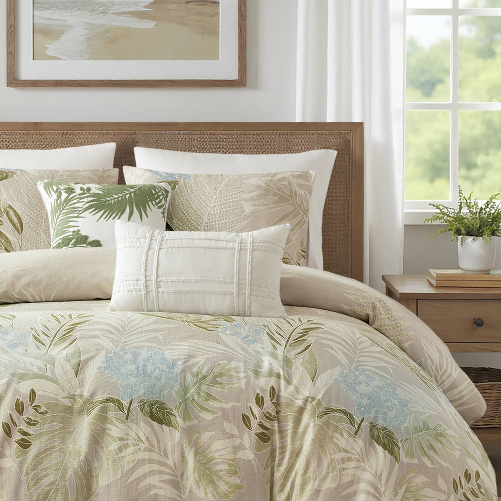 5-Piece King/Cal Kinge Cotton Duvet Cover Set with Throw Pillow Media 16
