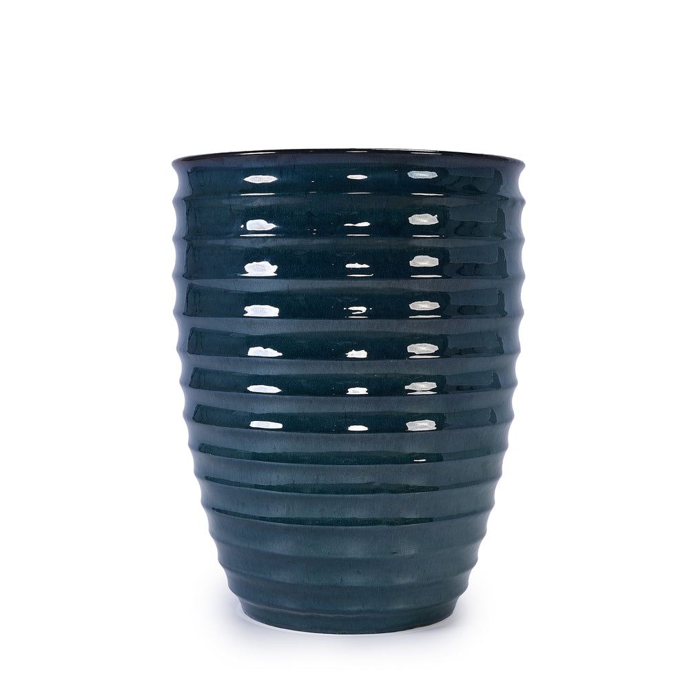 Ceramic Flowerpot, Modern Planter for Patio, Garden, Windowsill - Army Green Media 1
