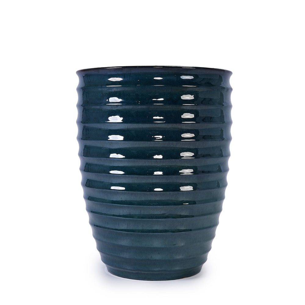 Ceramic Flowerpot, Modern Planter for Patio, Garden, Windowsill - Army Green Media 1
