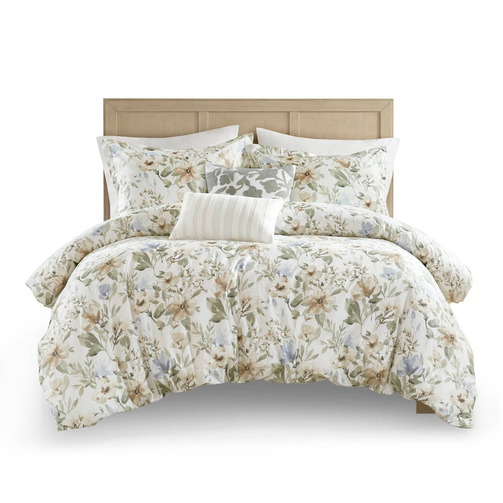 5PCS King/Cal King Cotton Sateen Print Duvet Set Media 14