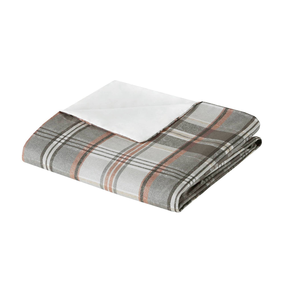 3PCS Full/Queen Plaid Duvet Cover Set Media 10
