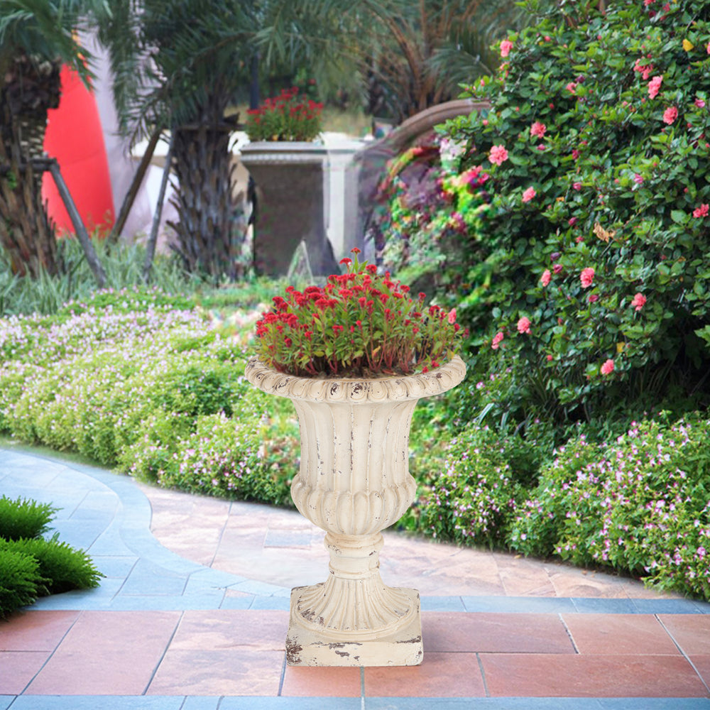 MGO Garden Urn, Antique White, 19.25'' H Media 1